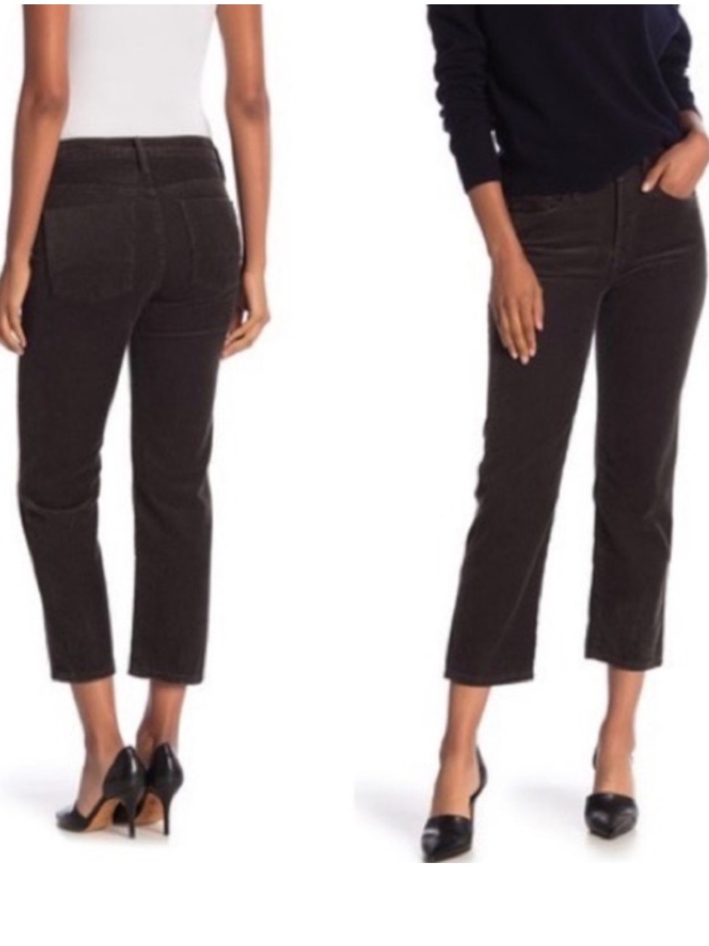 Vince Union Cropped High Rise Button Fly Corduroy Slouch Cotton Pants Brown 10